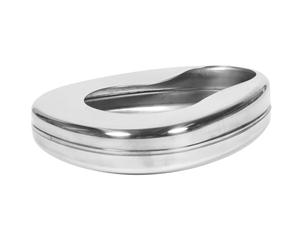 KAILIKETIY Horizontal Bedpans Patient Urinal Bedpan Stainless Steel Nursing Urinals Contoured Shape Easy to Clean Anti-Splash Home Care for Elderly Bedridden Patients 13.95x11.20x2.75inch