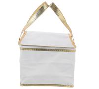 KAILIKETIY Insulated Thermal Food Storage Bag Portable Cake and Pizza Cooler -inch 26x26x20cm White with Gold Trim for Picnic Travel and Fresh Food Transport
