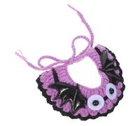 KAILIKETIY Knitted Pet Bib Collar for Cats and Dogs Adjustable Neck Soft Woolen Yarn Comfortable Halloween Costume Accessory with Unique Bat Pattern for Halloween Parties and Cosplay