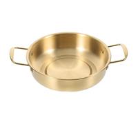 KAILIKETIY Korean Stainless Steel Soup Pot with Double Handles Overflow Noodle and Seafood Cooking Pot for Indoor Kitchen and Outdoor Camping Lightweight Multi Use Metal Stockpot for Soup