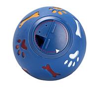 KAILIKETIY Large Blue Dog Leaking Food Sturdy Treat Dispensing Ball with Paw and Bone Design, Interactive Training Supply for Pet Play and Chewing