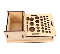KAILIKETIY Large Capacity Wood Tool Rack with Multiple Sized Holes for Professional Leather Craft Tools for Craft Making and Home Organising