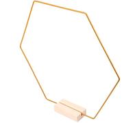 KAILIKETIY Large Decorative Metal and Wooden Wreath Frame with Stable Structure for Tabletop Garland Decorations and Crafts, Wedding Floral Hoop Centerpiece with Golden Finish