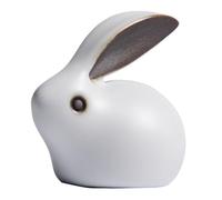 KAILIKETIY Lovely Ceramic Rabbit Figurine Decor Desktop Rabbit Ornament for Home and Office Small Adorable Bunny Craft for Unique Tea Pet Display for Friends
