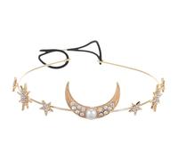 KAILIKETIY Luxurious Pearl Geometric Headband Star Moon Elastic Hair Accessory Goddess Tiara for Women Girls