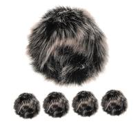 KAILIKETIY Microphone Windproof Covers with High-efficiency Noise Reduction Technology 5pcs Portable Made of Imitation Rabbit Black Mic Suitable for Outdoor Recording and Public Speaking