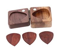 KAILIKETIY Natural Wooden Guitar Picks Set Boxed Multipurpose Plectrums for Electric Folk Guitars Performance Supplies Bright Sound Enhancer