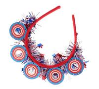 KAILIKETIY Patriotic Independence Day Headband Reusable Festival Hair for All Hair Types Soft with Star Stripes and Donut Garland for July Parties and Cosplay Events