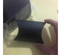KAILIKETIY Pillow Boxes for Kraft Paper 100pcs with Rope Black Lightweight Portable Packaging and for Valentines Day Bracelets Necklaces Party Favour Boxes