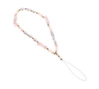 KAILIKETIY Pink Stone and Artificial Pearl Phone Lanyard Chain with Anti-lost Function and Theft Prevention Chic Phone Hanging Decor Suitable and Accessories