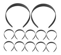 KAILIKETIY Plain Black Blank Headbands 12pcs 3.0x37cm No Teeth Plastic Hair Accessories Diy Hair Bands for Women and Girls Crafting Headband Making Supplies