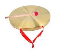 KAILIKETIY Portable Copper Gong with Mallet for Basketball Games and Hawking Activities, Resonant Sound and Attention-attracting Musical Instrument, Wooden Frame, Design Style
