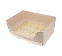 KAILIKETIY Portable Large Rabbit Toilet Box Drawer Style Pet Potty Tray with Beige Plastic Material Suitable for Guinea Pigs and Adult Rabbits Indoor Use