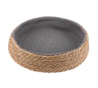 KAILIKETIY Rattan Woven Cat Bed Basket with Soft Cushion, 14.9x3.1 Handmade Small Sleeping Nest for Kitten Puppy in Living Room or Hallway