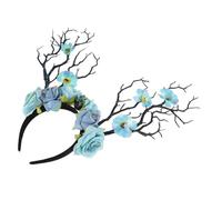 KAILIKETIY Realistic Artificial Flowers Headband Branch Ear Hairband for Costume Versatile Hair Hoop for Masquerade Dress up