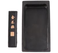 KAILIKETIY Rectangular Chinese Inkstone Set with Natural Ink Stick 1 Liang for Calligraphy and Painting, 4-inch Inkslab for Writing and Drawing, Traditional Scholar’s Four Treasures