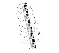 KAILIKETIY Removable Decorative Wall Sticker with Cartoon Piano Pattern PVC Material Easy to Apply Reusable Black and White Height Measuring Decal for Boys and Girls Room