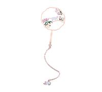 KAILIKETIY Round Fan Metal Bookmark Chinese Style Brass Bookmark with Chain Pendant Elegant Stationery for Book Lovers Office Supplies and DIY Projects