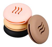 KAILIKETIY Silicone Makeup Sponge Case 4pcs Round Powder Puff Holder Travel Makeup Sponge Organizer Pink, Khaki, Brown and Black for Cosmetic Storage