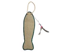 KAILIKETIY Sisal Cat Scratching Pad Fish Shape Claw Grinding Mat with Interactive Feeding Port for Indoor Cats Furniture Protection and Stress Relief Random Color Random Color