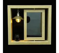 KAILIKETIY Small Urn for Ashes Memorial Photo Frame with Chic Design and Good Sealing Effects Bamboo and Metal Material Flat Bottom for Tabletop Commemoration of Departed Families