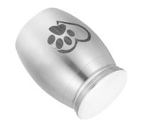 KAILIKETIY Stainless Steel Dog Memorial Urn with Heart Paw Print, Lightweight and Rust-resistant Pet Ashes Container, Suitable for Study or Fireplace Display