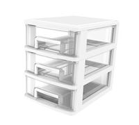KAILIKETIY Three-layer Plastic Storage Cabinet Drawer Organizer Portable Transparent White Desktop Sundries Holder for Office Study Neat Sorting