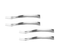 KAILIKETIY Two- Dessert Forks Sturdy Design that Will Not Bend Stainless Steel 4pcs Elegant Silver Flatware Set for Fruit and Mini Cakes Suitable for Restaurants and Elegant Events
