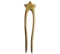 KAILIKETIY U Shaped Wooden Hair Stick for Long Thick Hair Stylish French Hair Pins with Star Decoration for Elegant Hairstyles Unique Women