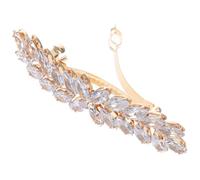 KAILIKETIY Vintage Gold Hair Clip Spring-loaded Rhinestone Leaf Barrette for Women Non-slip Elegant Hairpin for Updos Ponytails Braids Wedding and Party Accessories