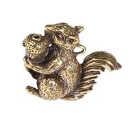 KAILIKETIY Vintage Solid Copper Squirrel Incense Holder Desktop Ornament for Home Decor Aromatherapy Meditation Keychain Pendant with Charming Fragrance and Craftsmanship