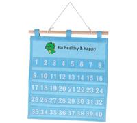 KAILIKETIY Wall Mounted Slot Attendance Card Holder Rack for Kindergarten Classroom Canvas Cards Organizer Visual Management Simple Blue Design
