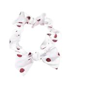 KAILIKETIY White Strawberry Pattern Makeup Hairband for Women, Comfortable Cloth Head Wrap with Elastic Band, Hold Hair in Place for Cosmetic and Face Mask Use, Fashionable and Attractive