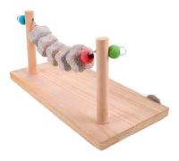 KAILIKETIY Wooden Bird Stand, for Attracts Parrot's Attention and Home Decor Hamster Chew with Cube Platform and Block Natural Wood Material, Keeps Teeth Clean Cage Accessories