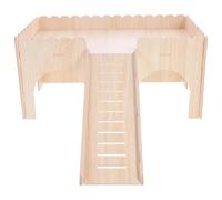 KAILIKETIY Wooden Hamster Castle with Slide Rat Hut Small Animal House for Climbing Chewing and Hiding Suitable for Hamsters Chinchillas and Guinea Pigs