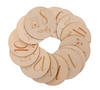 KAILIKETIY Wooden Monthly Cards Milestone Discs for Newborn Announcement Cute Animal Patterns for Photoshoots and Birth Announcements