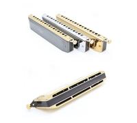 KAILNDF Blues Harmonica Chromatic Harmonica 16 Holes 64 Tones Gold Black Sliver(Gold)