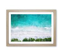 Kailua-Kona in Hawaii Painting Framed Print | A2 Oak Framed Wall Art | Ready to Hang | Modern Historical Picture | Living Room Bedroom Lounge Office