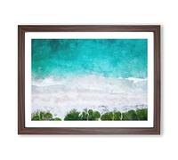 Kailua Kona In Hawaii Painting Modern Art Framed Print | A3 Walnut Framed Wall Art | Ready to Hang | Modern Historical Picture | Living Room Bedroom Lounge Office