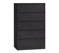 KAILYN Collection - Chest of drawers with drawers, Wood Grain Black / 5 Drawers