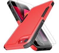 KaiMai for iPhone 8 Plus Case, iPhone 7 Plus Case [10 FT Military Grade Drop Protection] [Non-Slip] [2 pcs TPE HD Screen Protector] Heavy Duty Full-Body Shockproof Case for iPhone 7 Plus/ 8 Plus-Red