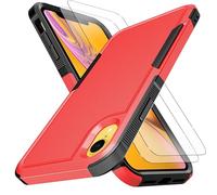 KaiMai for iPhone XR Case, [10 FT Military Grade Drop Protection] [Non-Slip] [2 pcs TPE HD Screen Protector] Heavy Duty Full-Body Shockproof Case for iPhone XR 6.1“-Red