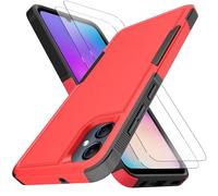 KaiMai for Samsung A05 Case, [10 FT Military Grade Drop Protection] [Non-Slip] [2 pcs TPE HD Screen Protector] Heavy Duty Full-Body Shockproof Case for Samsung Galaxy A05 6.7“-Red