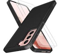 KaiMai for Samsung S22 Case, [10 FT Military Grade Drop Protection] [Non-Slip] [2 pcs TPE HD Screen Protector] Heavy Duty Full-Body Shockproof Case for Samsung Galaxy S22 5G 6.1“-Black