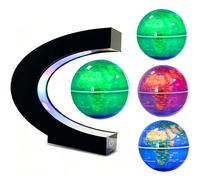 KAIMC Magnetic Floating and Levitating Geography Globes 3"World with Led Lights for Kids Present,Cool Office Desk DéCor for Men Unique Birthday Gifts