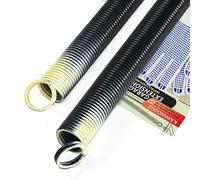 KaiMinDogz Pair of 100lb. Heavy Duty Garage Door Extension Springs Stretch Springs, 25" Long,Double Loop Ends, High Precision Electrophoresis Black Coated, MIN 16,000 Cycles, for 7ft High Garage Doors