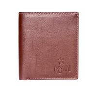 KAIN Dark Brown Leather Bifold Vertical Shape Fully Handcrafted Sans RFID Men's Wallet (4.3x3.9 Inches), Brown, Minimalist, Brown, Minimalist