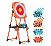 KAINOKAI 8-Piece Axe Throwing Set with Adjustable Bristle Target - Indoor & Outdoor Game, Portable & Safe Throwing Axes for Backyard, Yard & Carnival Activities (Orange)