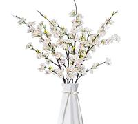 Kainonnan 4Pcs Artificial Cherry Blossom Flowers 43 Inch Long Stem Cherry Blossom Decor Fake Flower for Home Wedding Outdoor Decoration (Light Pink)