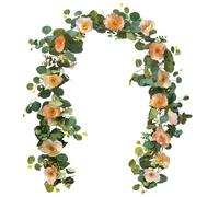 Kainonnan Artificial Poppies Flower Garland Poppy Fall Decor(Coral)
